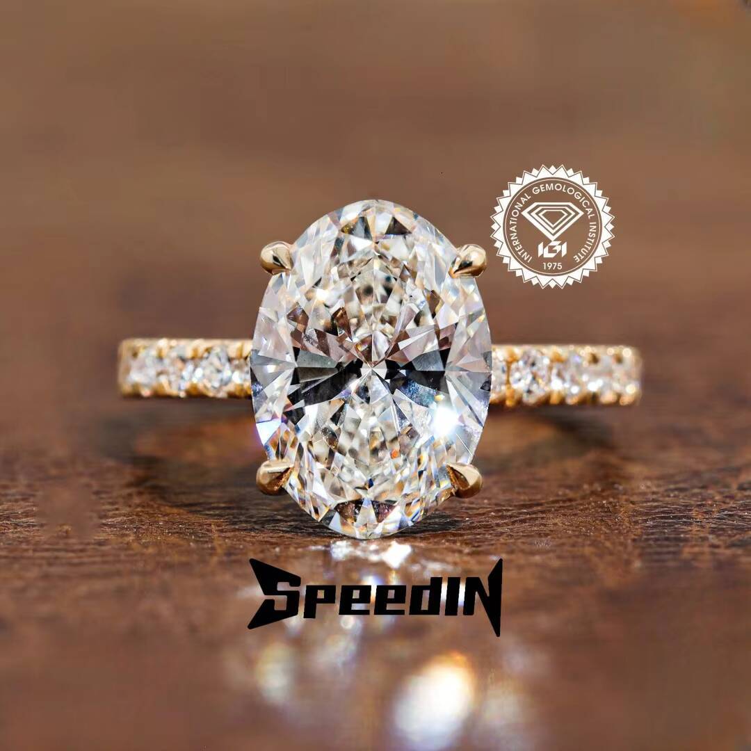 IGI Certificate Laboratory Grown Diamond Engagement Ring 14K Pear Cut Side Stone Marquise Engagement Ring