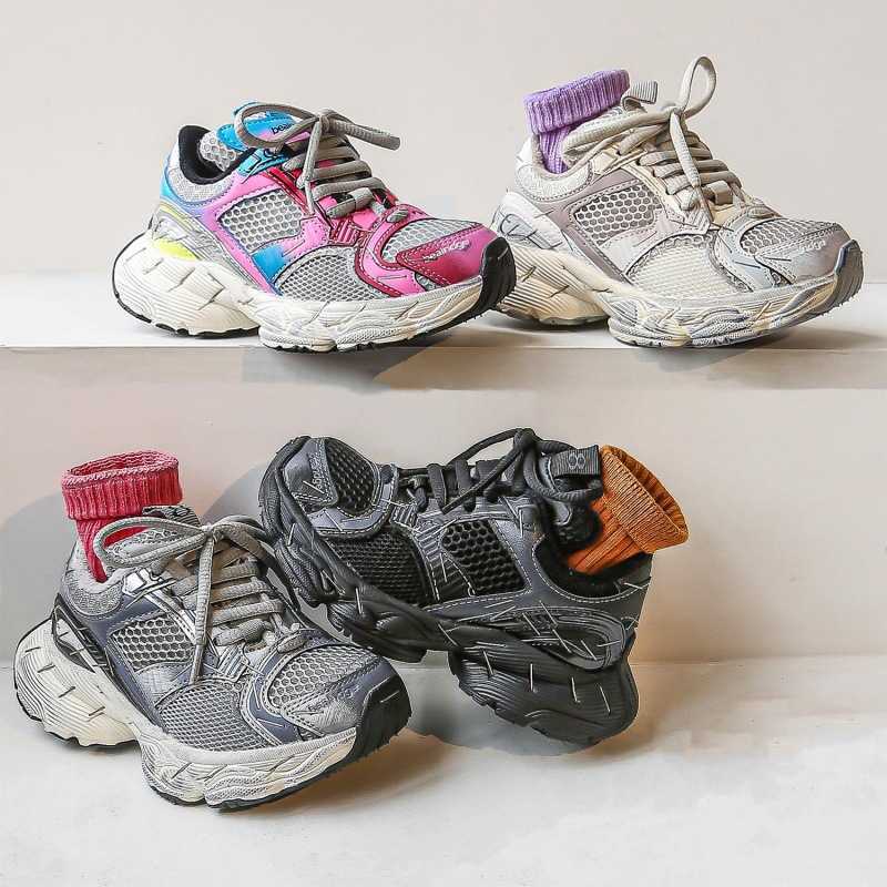 Trendy Vintage Childrens Shoes Girls Stapler Dad Shoes Kids Sneakers Boys Mesh Breathable ParentChild Running Shoes W251017