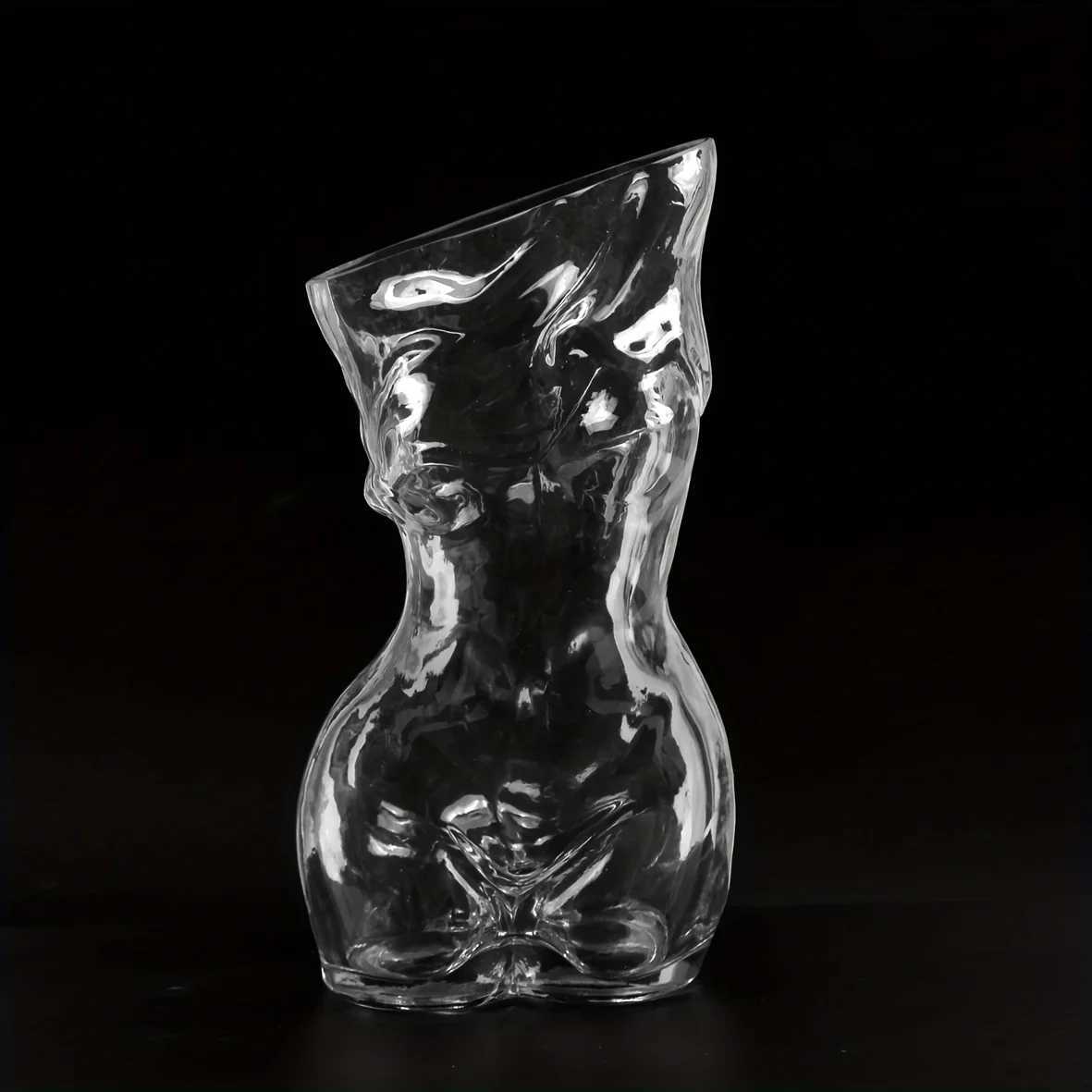 1pc Transparent Glass Vase Creative Female Body Vase Party Decoration Glass VaseValentines Day Decoration C251017