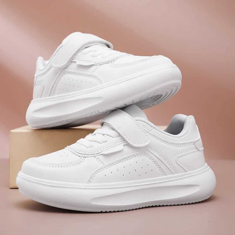 2025 Children White Sneakers for Boys Girls School Students Casual Running Shoes Simple Nonslip Kids Leather Sports Skate ShoesT251017