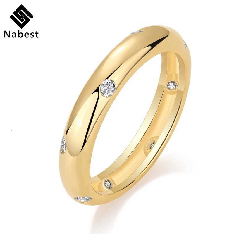 Nabest Gold Plated 925 Sterling Silver Engagement Wedding Rings GRA Certificate VVS D Color Moissanite Women Lab Diamond RingW251017