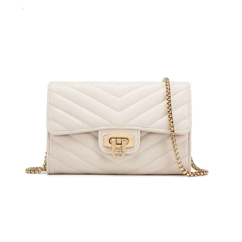 Fashion V Pattern Embroidered Small Square 2025 New Trend Versatile Lock Chain for Women High-end Handheld Crossbody Bag