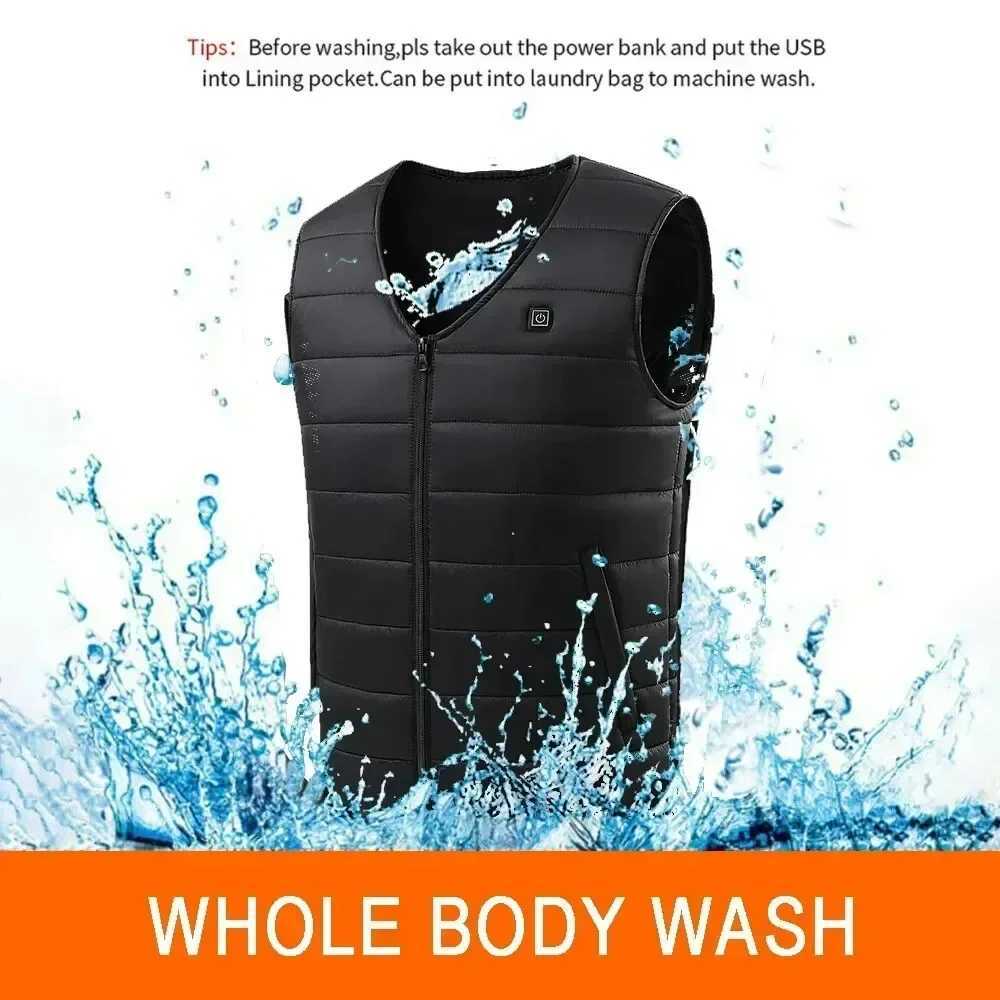 Heated Vest V Neck Smart Control Temperature Heating Cotton Coat Washable USB Winter Skiing Hiking Camping AntiCold Jacket H251017