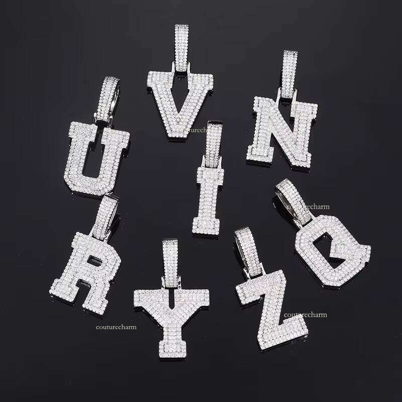 Sterling Sier 26 Letter Moissanite Pendant Jewelry Making Charms Elegant Necklace for Gifts