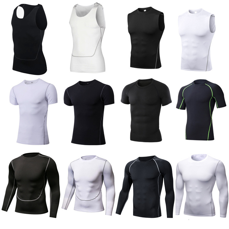 Sports Vest Short Long Sleeve Basketball Tight Men's Base Layer Sports Shirt Quick-Dry Breathable Running Fitness Clothing Training Shaping