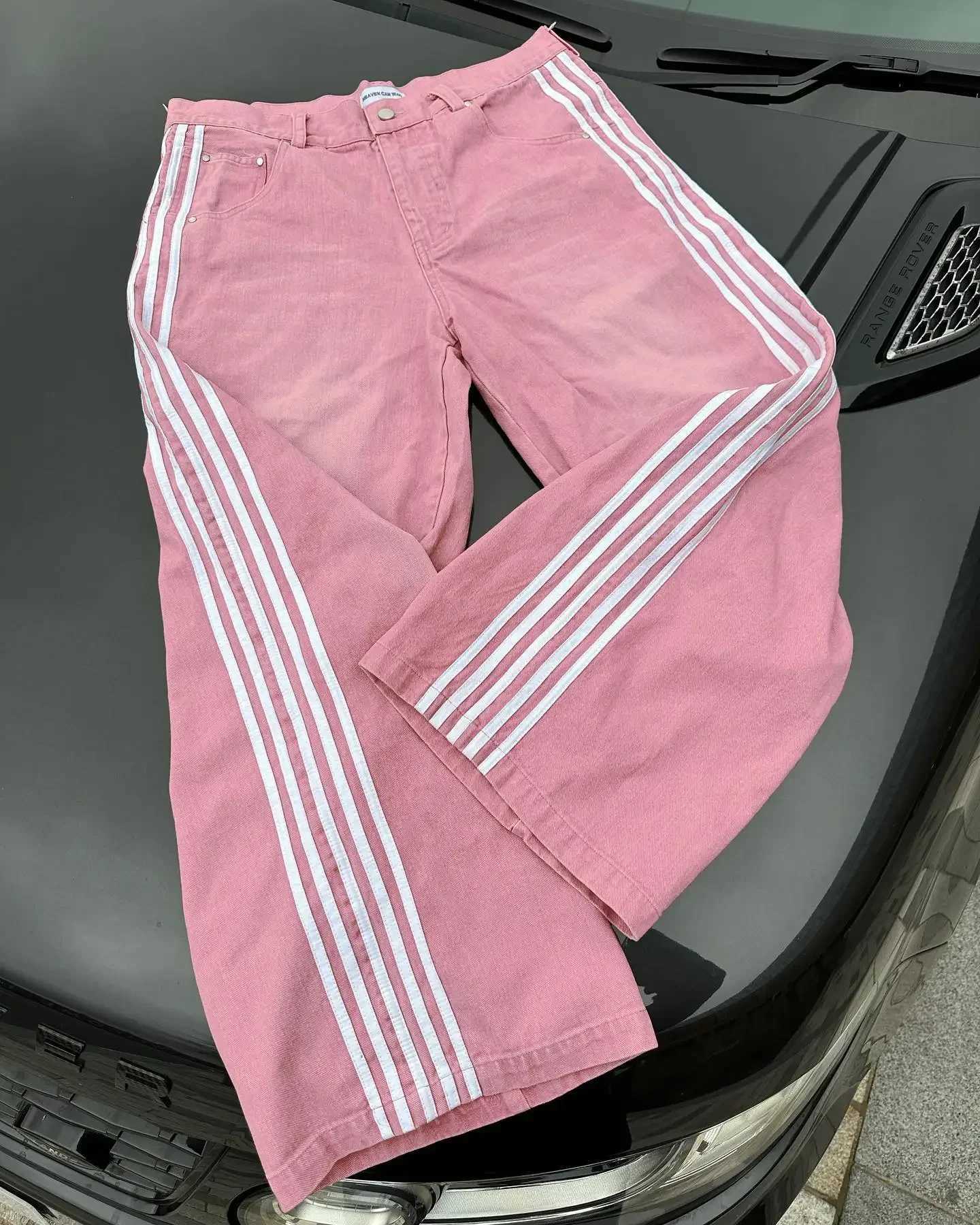 Y2k Retro Harajuku Embroidery Striped Baggy Jeans High Quality HipHop Men And Women High Waist Trendy loose Straight Pants Y251105