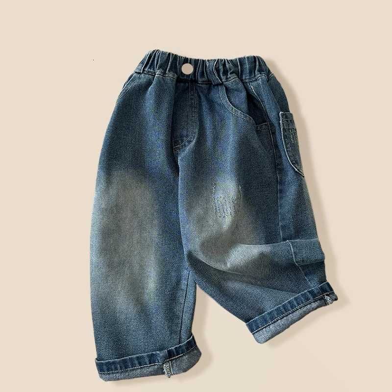 Pants Boy Jeans Spring Autumn 2024 New Straight Loose Leisure Fried Street Versatile TideT251017