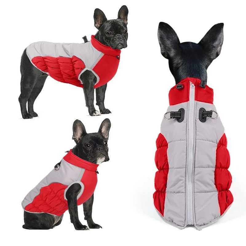 XL6XL Zipper Dog Winter Warm Dog Coat Jacket Reflective Fleece Dog Cold Weather Vest with Leash D Rings for Medium Large DogsW251017