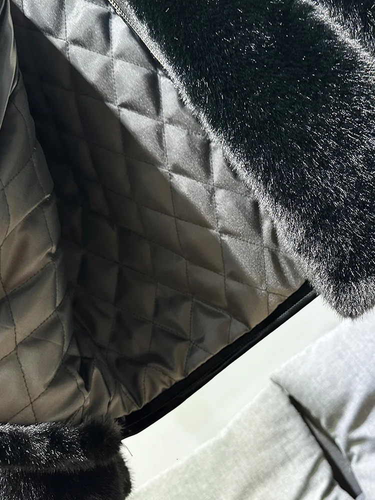 Highend Leather Jacket Mens Autumn Winter Handsome Lapel Collar Padded Cotton Mink Hair Thickened Fur Coats 251017