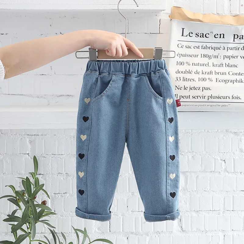 Spring Girls Jeans Pants Korean Fashion Flare Trousers Kids Casual Pants Autumn Children Trousers 12 3 4 5Yrs Toddler Girl PantsT251017