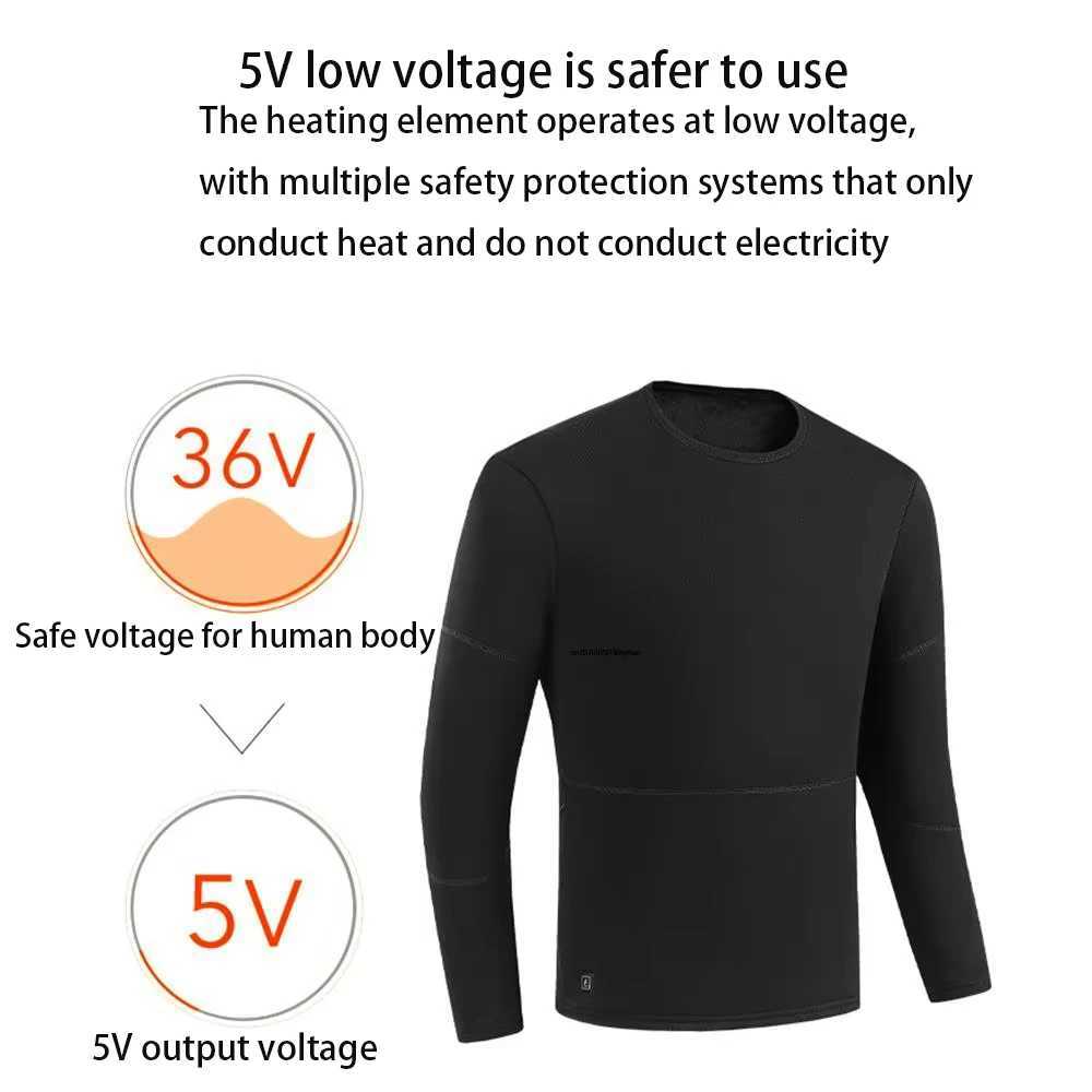 Winter Heated Underwear Men Heating Thermal Jacket Skiwear Heated Jacket Fleece Warm Top Pants USB Electric Heating Clothing H251017