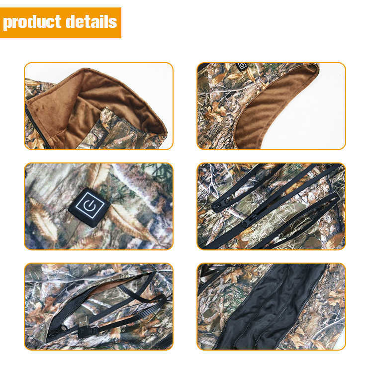 Intelligent 5v Usb Charging Heating Outdoor Sports Forest Camouflage Hunting Cold Proof Vest H251017