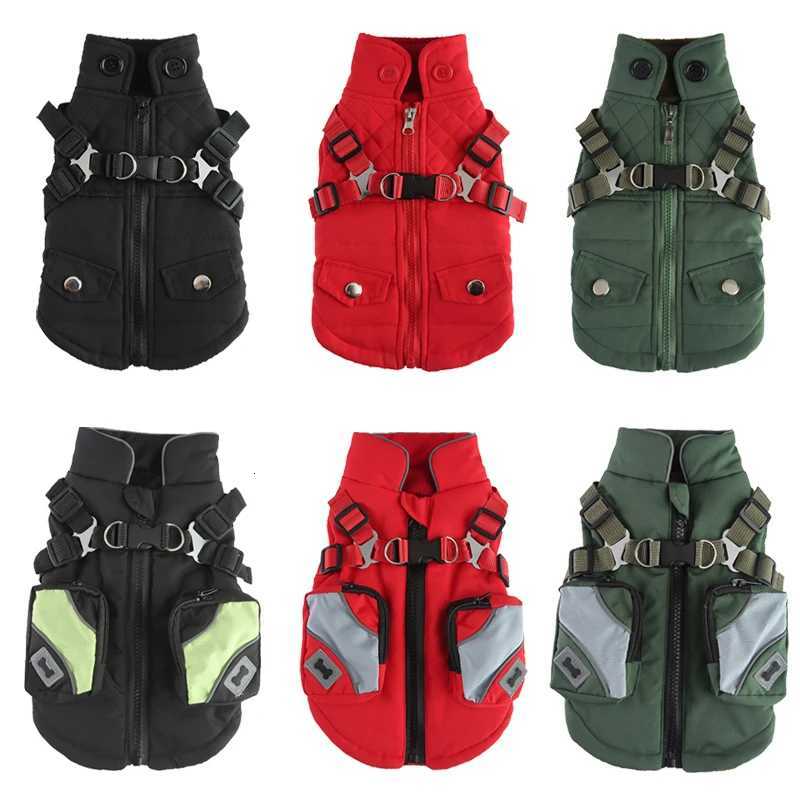 Waterproof Cat Dog Jacket with Harness Warm Fleece Pet Coat for Small Dogs Cats Chihuahua Dachshund Winter Puppy Kitten ClothingW251017