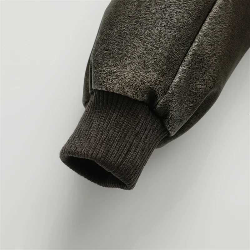 LEIDIANMU Womens 2025 New Vintage Imitation leather Bomber Jacket Coat Top Womens Style Fashion Design Short Baita ClothingT251017