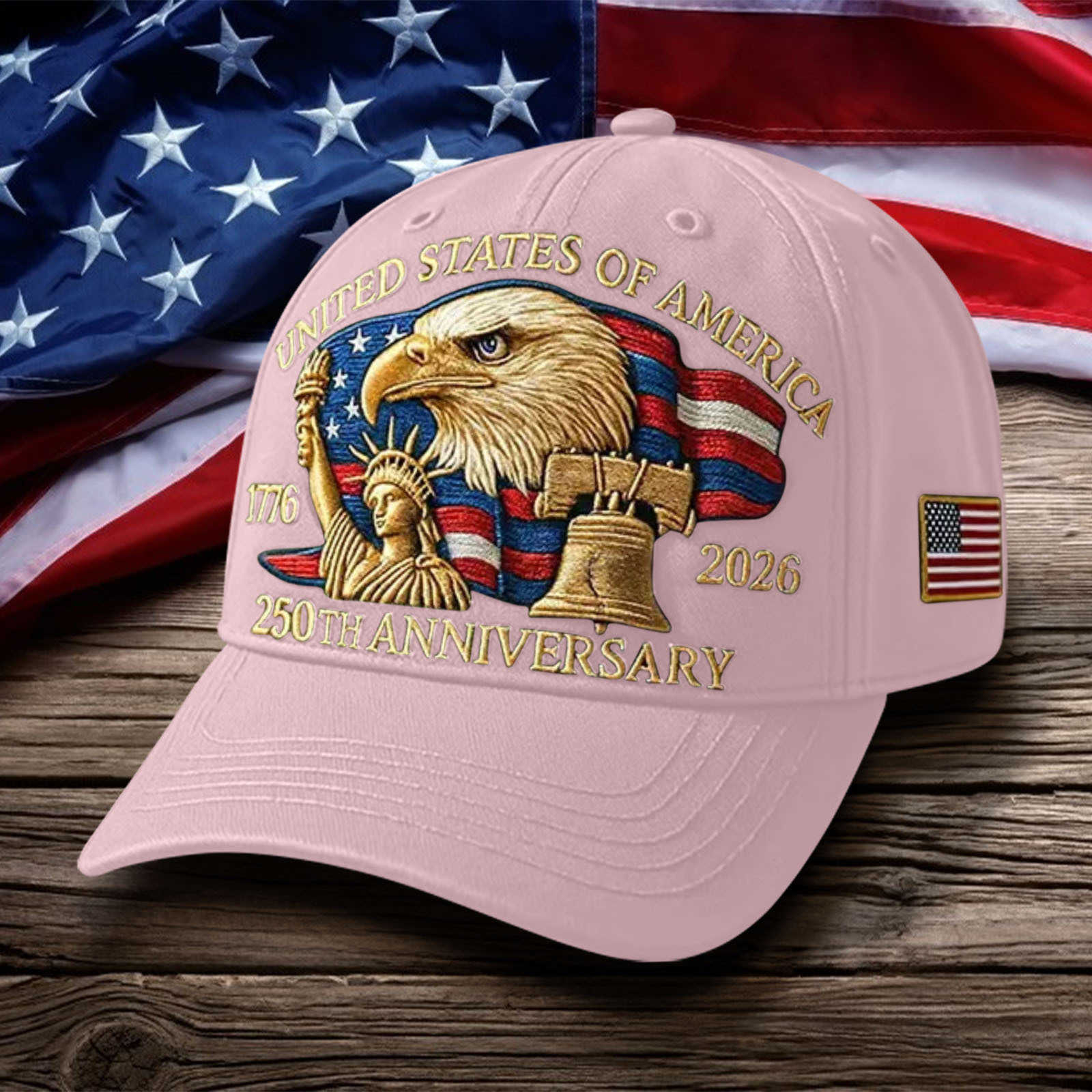 Embroidered Baseball Cap for Men USA 250th Anniversary Commemorative Hat Pure Cotton Soft Top Duckbill Cap W251017