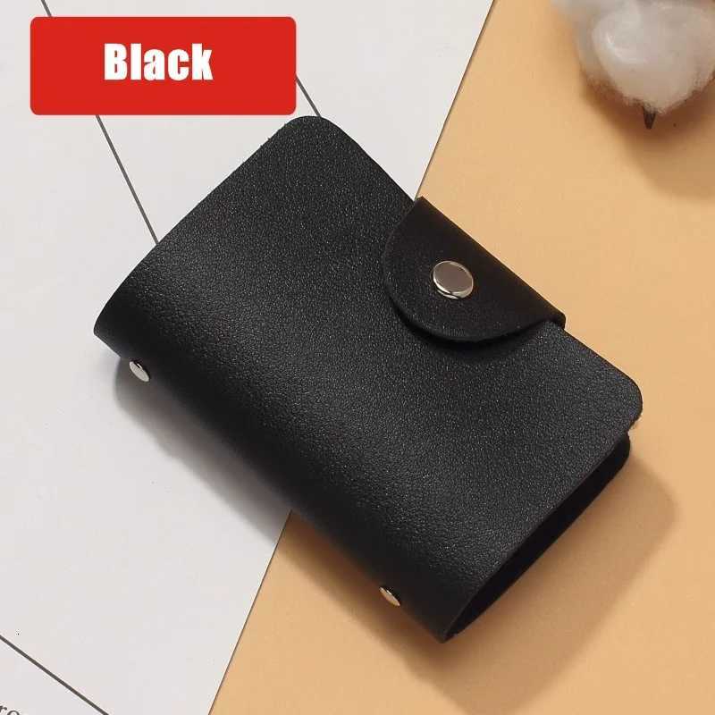 24 Slots Bits Card Holder Bag Simple Solid Color Pocket Case Men Women Credit ID Card Organizer Leather Cardholder WalletW251017