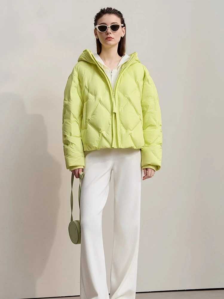 AMII Womens Jacket Coat 2025 Winter New Warm Commuter Hooded Down Jackets Woman Straight Solid Loose Long Sleeve Top 12554021 W251016