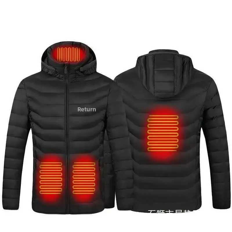 Smart Heating Jacket Winter Hooded Lightweight Mens Electric Thermal Constant Temperature Full Body Warm Cotton Coat H251017