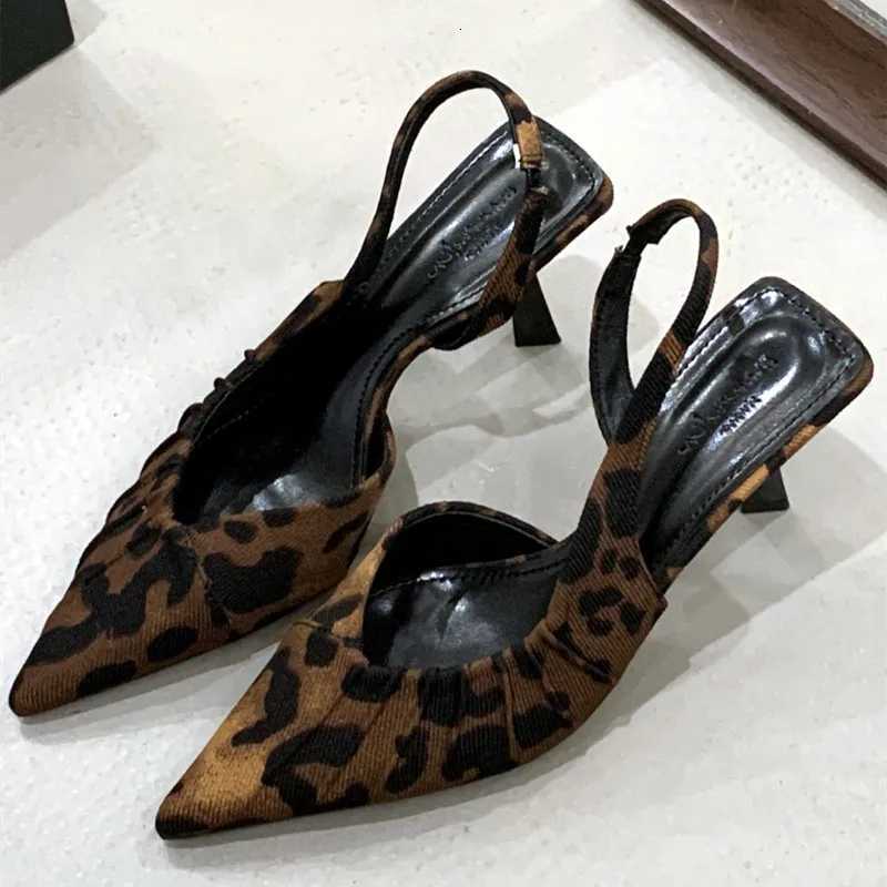 Flannel Pleated Pointed Toe High Heels Women Simple Buckle Strap Thin Heeled Sandals Summer Elegant Outdoor Casual Office Shoes Z251015