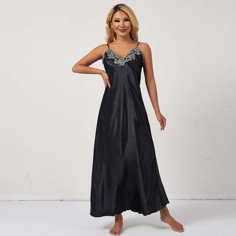 Sexy Strap Nightdress for Women, Long Slim Fit Home Wear, Mature Simple Fashion, Wearable Outside, Versatile Dress