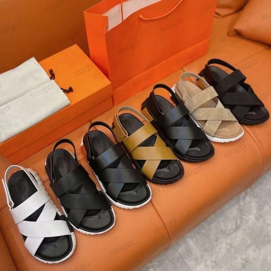 Designer Electric Infra Slippers Sliders Slipper Women Mens Men Womens Leather Black Beige Naturel Calfskin sdc