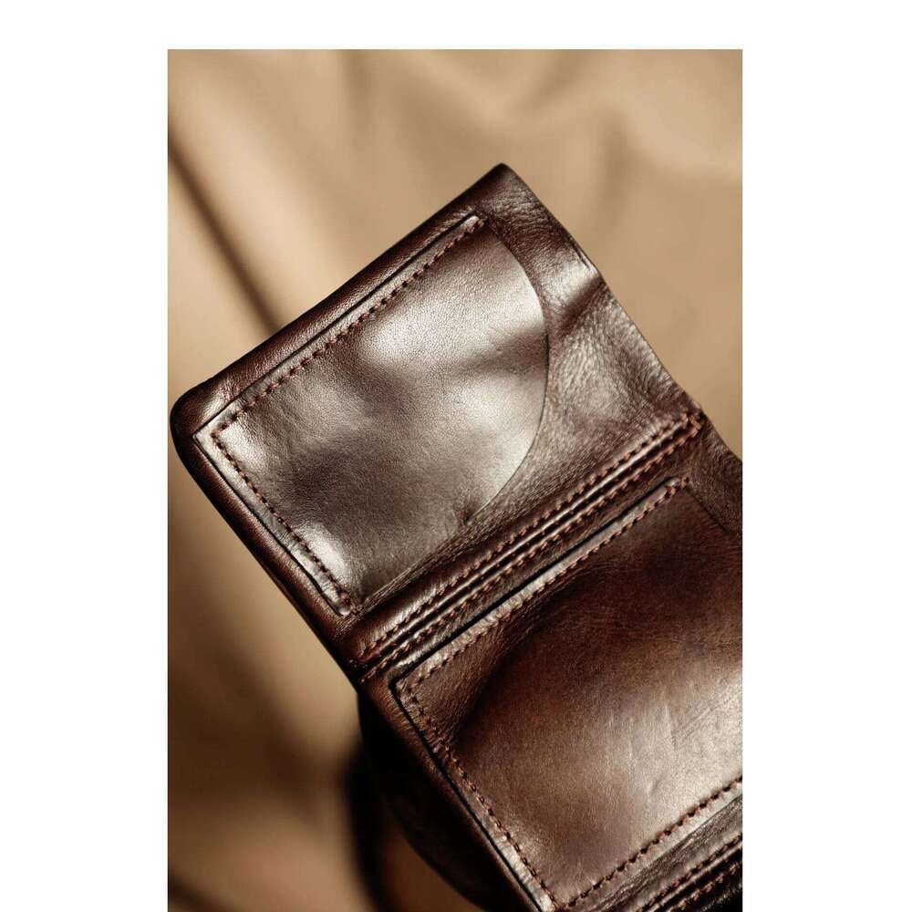 Designer Bags Simple Casual Vintage Handmade Heavy Cow Men's Short Wallet Genuine Leather Women's ID Coin Purse Hot Selling