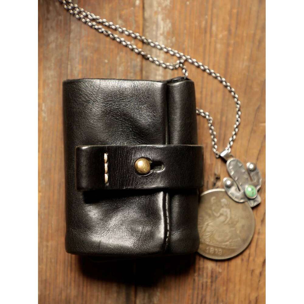 Designer Bags Simple Casual Vintage Handmade Heavy Cow Men's Short Wallet Genuine Leather Women's ID Coin Purse Hot Selling