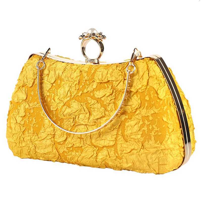 Yellow Clutch Purse Luxury for Women Wedding Luxury Designer Handbags Pearl Fashion Crossover Shoulder Bag for Party Wallets Z251017