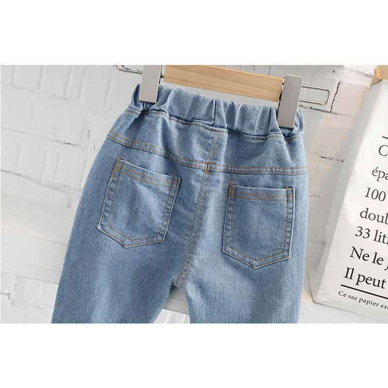 Spring Girls Jeans Pants Korean Fashion Flare Trousers Kids Casual Pants Autumn Children Trousers 12 3 4 5Yrs Toddler Girl PantsT251017