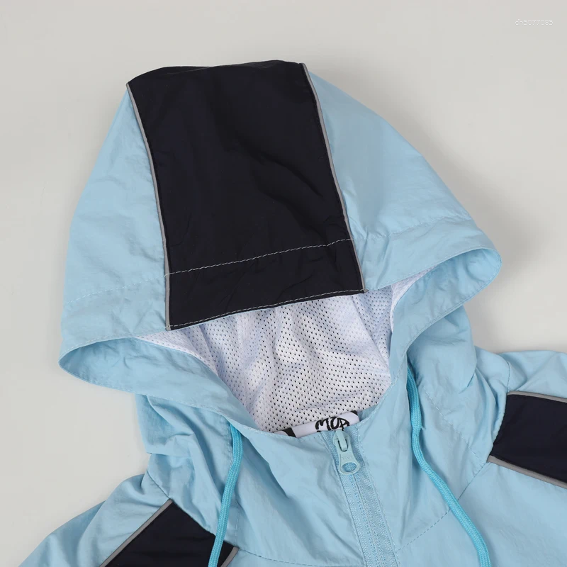 Men's Trench Coats 2025Fall Mertra Coat Sky Blue Loose Casual Embroidery Sports Jacket Couples Street Trend Sweatshirts