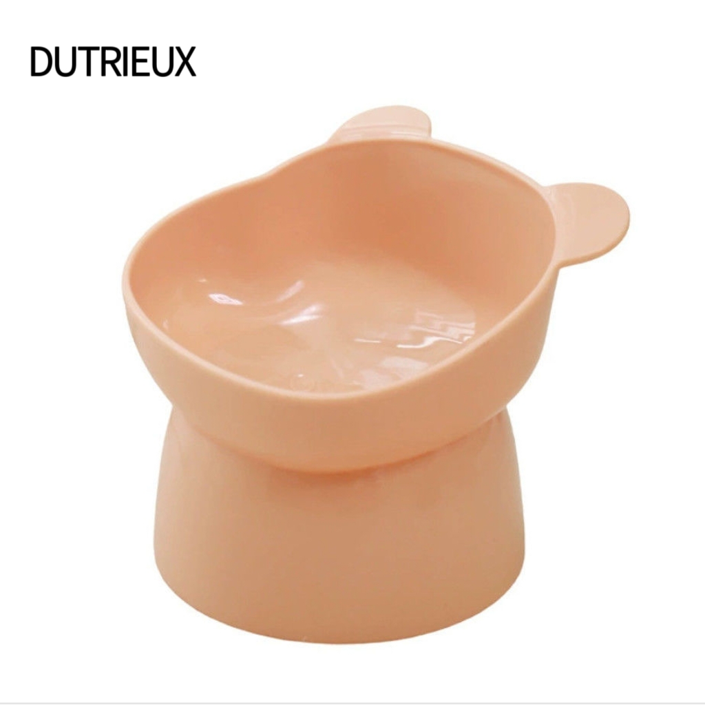 K3236 Elevated neck-protecting pet bowl with anti-tip bevel design. Large capacity cat and dog food bowl for cervical vertebrae protection.