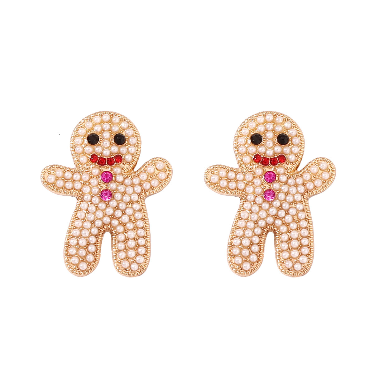 Designer earrings Personality Temperament Fashion Cartoon Halloween Gingerbread Alloy Inlaid Rhinestone Earrings luxury earrings