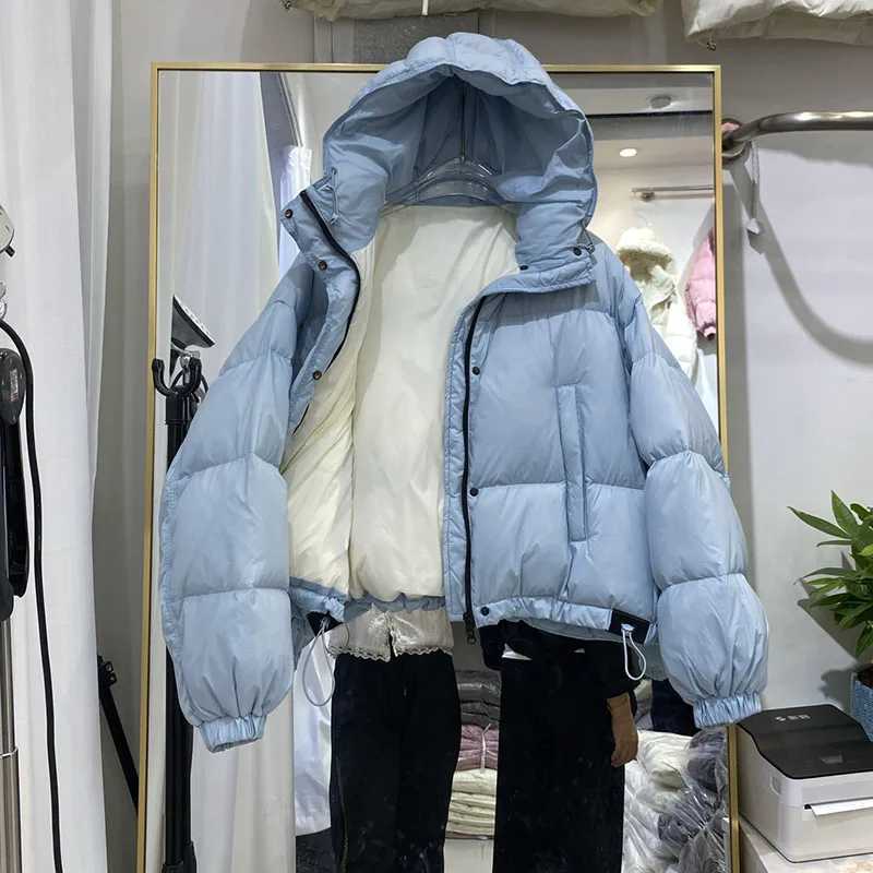 Temperament Short Womens Coat2025 New Winter Thickened Down Jackets Women Hooded Loose White Duck Down Women Down Jackets H555 W251016