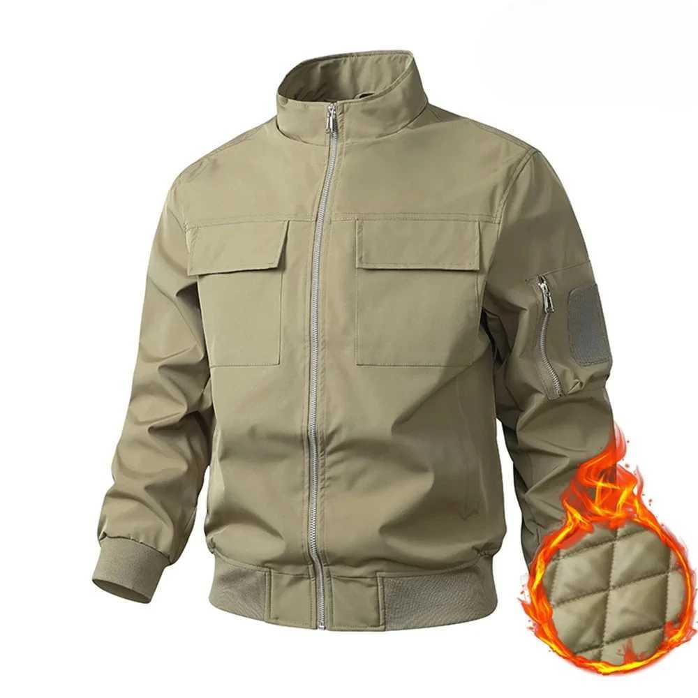 Winter Military Tactical Jacket Mens Solid Color Baseball Jacket Casual Thicken Windproof Warm Air Force MA1 Pilot Jackets Men J251017