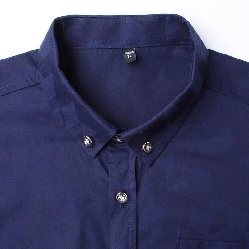 Spring Autumn Mens Fashion Jacquard Weave Shirt Casual Slim Fit Long Sleeve Shirts Mens Cotton Business Office Shirts 5XL J251017