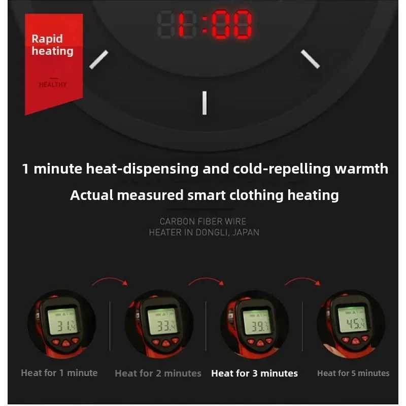 1 Pcs Winter USB Smart Heated Vest 3Speed Adjustable Temperature Rapid Heating Long Battery Life Outdoor Sport Trekking Cycling H251017