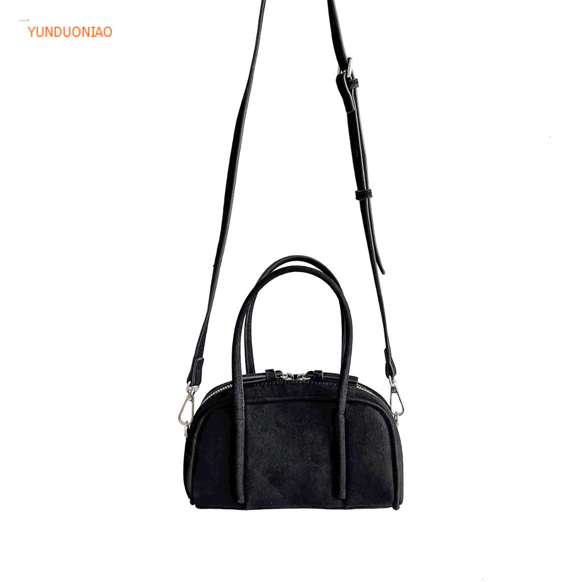 Autumn and winter suede Boston bag fashionable retro style luxury handbag new designer bag women's shoulder crossbody bag