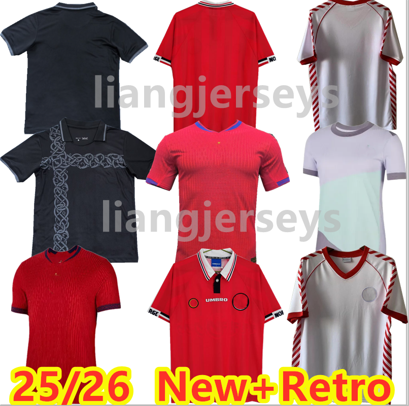 4XL Norway 25 26 Norge Player version Soccer Jerseys 1998/99 1984 Norway Home White Vintage Jerseys ELYOUNOUSSI VASSBAKK AJER SOLSKJAER Uniforms Men Football Shirt