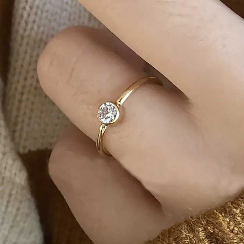 Vintage Korean Fashion Promise Dating Ring For Women Girl Shiny Zircon Elegant Gift For Girlfriend Kpop Accessories Jewelry R135W251017
