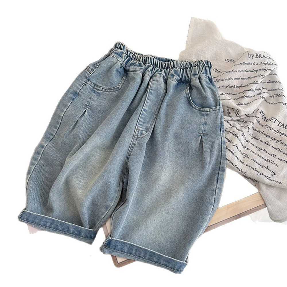 Solid Color Childrens Summer Jeans Cropped Pants New Balloon Pants Sports And Casual Pants Fashionable JeansT251017