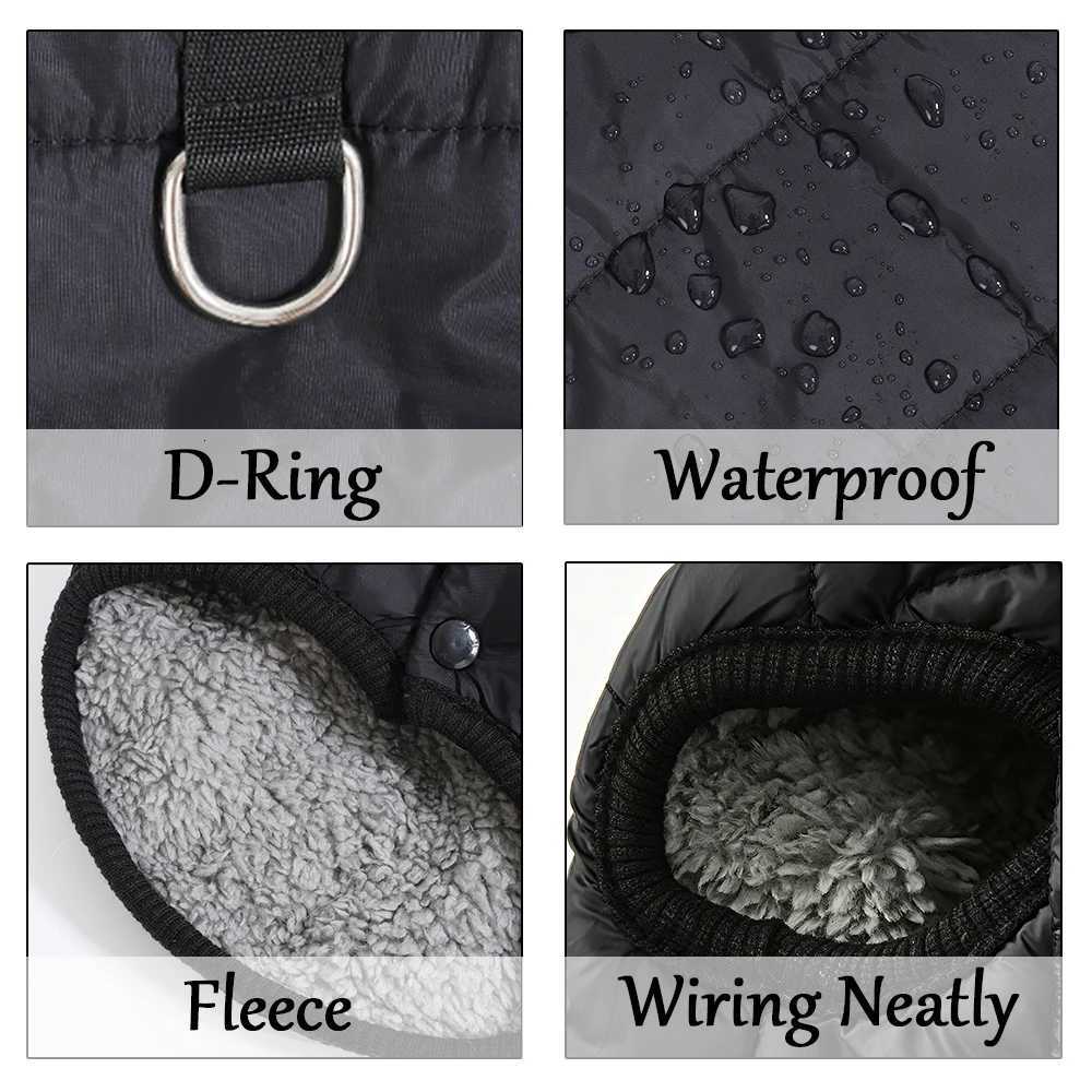 Hooded Pet Jacket Coat Winter Thicken Fleece Puppy Clothing Waterproof Outfits with Dring For Small Medium Dogs Cats ChihuahuaW251017