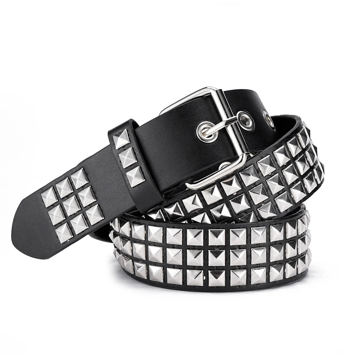 High Quality Y2K Rivet Belt MenWomens Studded Fashion Versatile Belts Punk Rock With Pin Buckle Drop Decoration Black 251010