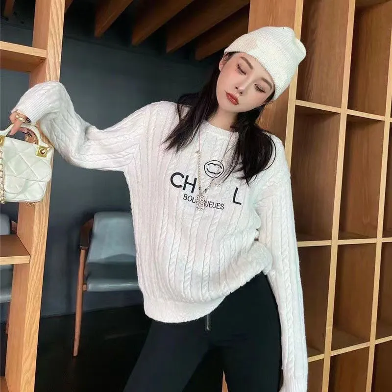 Women's Sweaters Anagram Women's Sweaters Korean Fashion Lantern Sleeve Soft Mohair O Neck Sweater Women Autumn And Spring Pullover Long Knit Top S---3XL