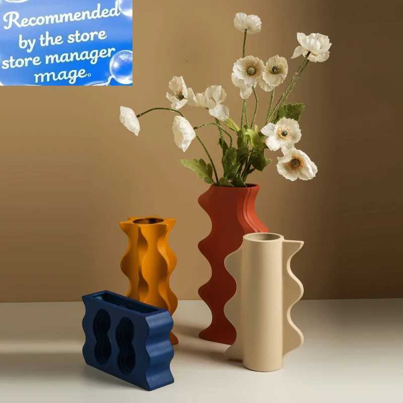 Ceramic Vase Creative Memphis Dried Flower Arrangement Flower Arrangement Living Room Decoration Flower Vessel C251017
