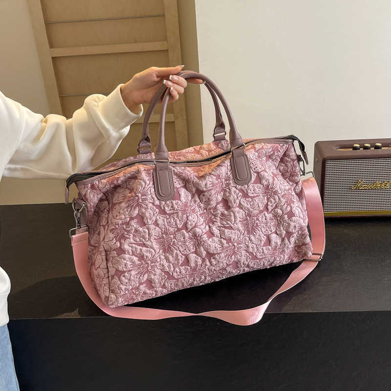 Short Trip Travel Bag Large Capacity Women's Handheld Storage Bag Business Trip Travel Luggage Bag Korean Style Crossbody Sports Fitness Bag