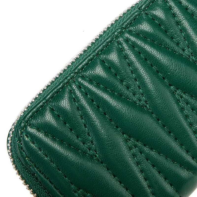 Fashion Womens Antimagnetic RFID Card Bag Sheepskin PU Leather Designer Wrinkle Credit Cards Holder Wallet Women Coin PurseW251017