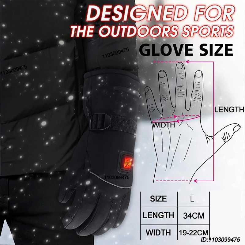 Electric Heated Gloves Men Women Rechargeable 6000mAh Battery Touchscreen Waterproof Winter Ski Motorcycle Gloves Hand Warmers H251017