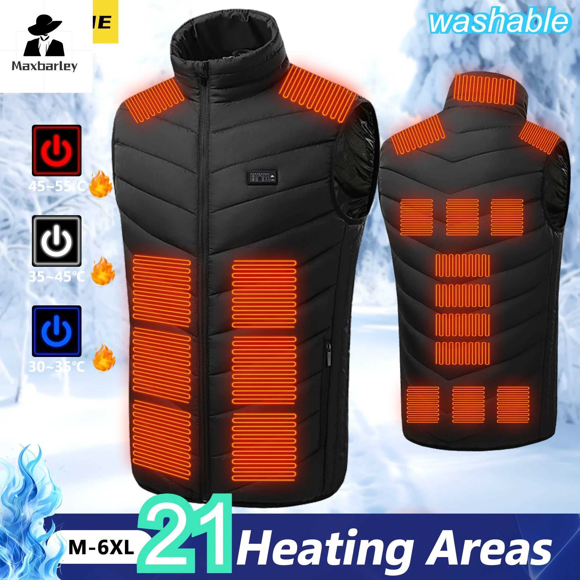 21 Areas Heated Vest Winter Mens Womens Motorcycle Jacket USB Electric Heating Jacket Heated Vests Moto Self Heating Clothing H251017
