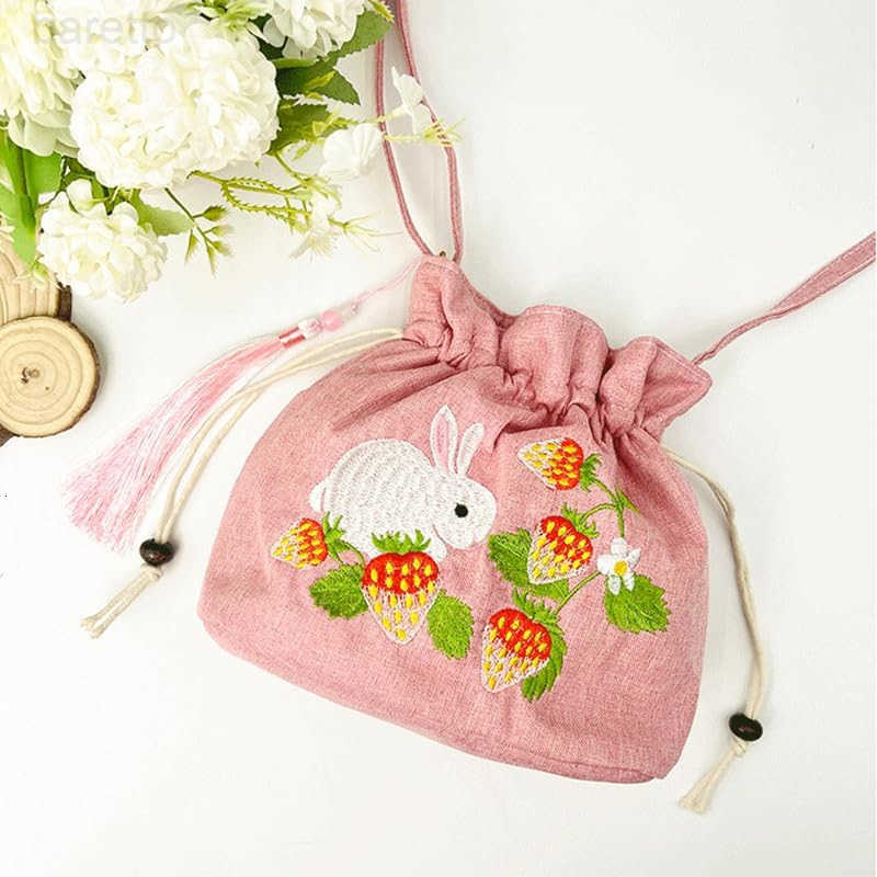 Women Chinese Hanfu Bag Floral Animal Embroidered Cloud Crossbody Drawstring Handbag Purse For Wedding Travel Daily Z251017