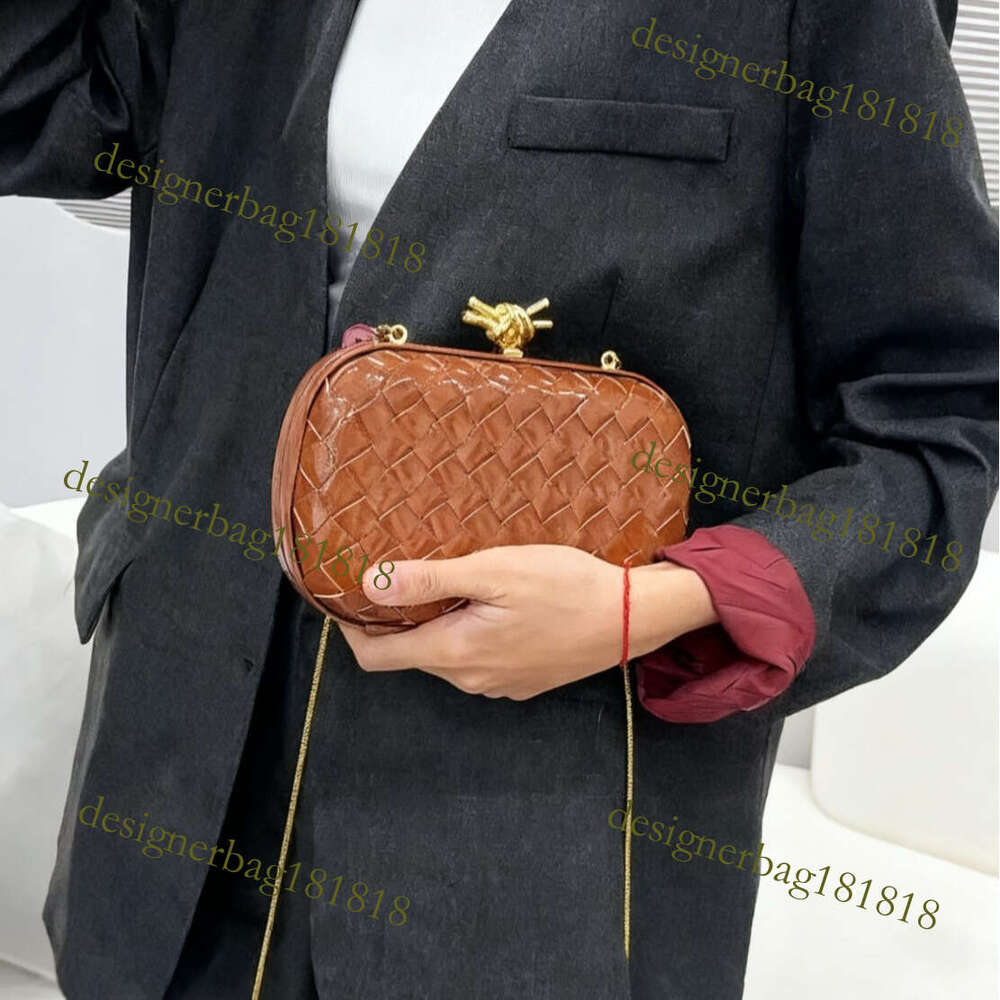 designer bag tote bag B's Woven Evening Chain Color Block Clutch Wind Clip Box Crossbody Shoulder Bag